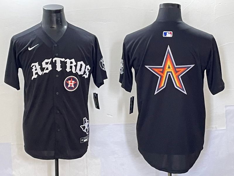 Men 2025 Houston Astros Blank Black Seven generations Joint Name Nike MLB Jersey style 10